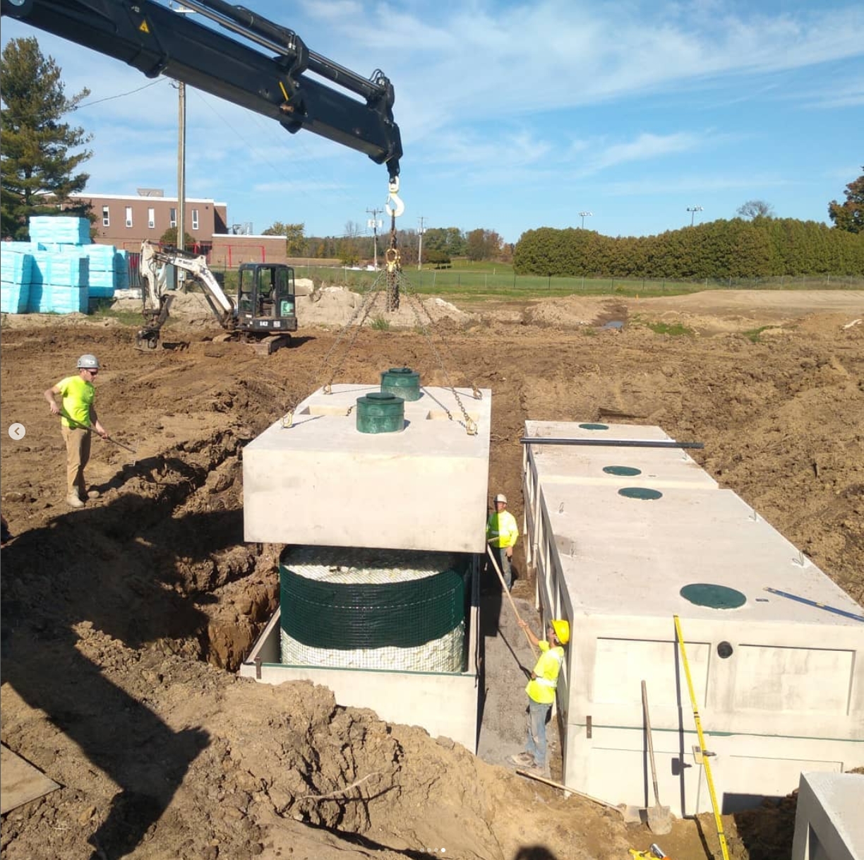 Commercial septic tank installation - Hamilton